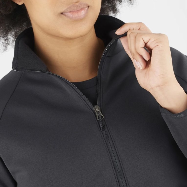 Black Salomon Essential Warm Full Zip Women's Jackets | IE WX6951